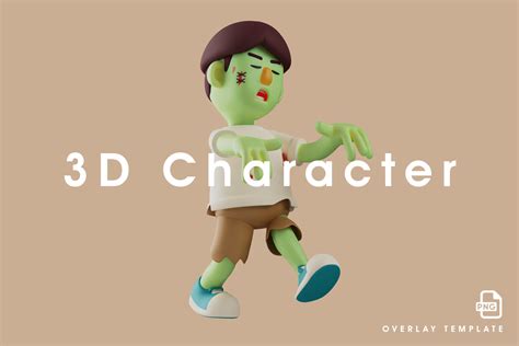 3D Zombie Cartoon Showing Creepy Poses Graphic by overlaytemplate ...