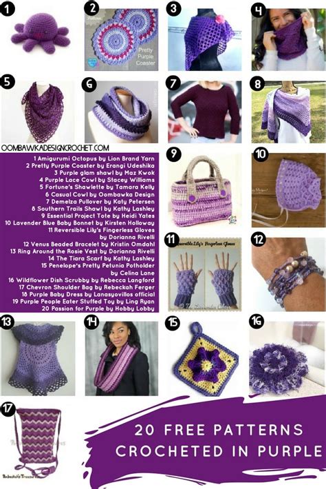 20 Free Patterns Crocheted In Purple • Oombawka Design Crochet