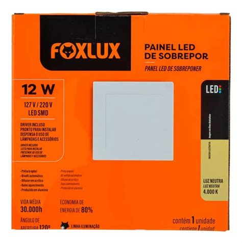 Painel Led Quadrado Sobrepor W K Bivolt Foxlux Mercadolivre