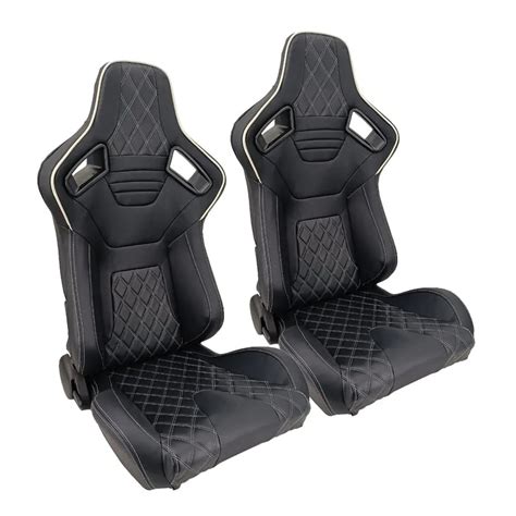 Reclinable Racing Seats Pvc Pair Max Motorsport