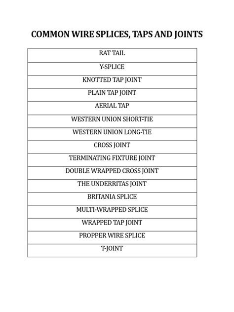 Common Wire Splices | PDF