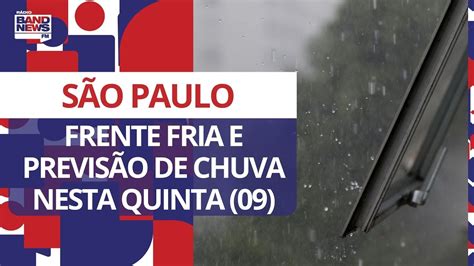 Sp Frente Fria Avan A E Capital Tem Previs O De Chuva Nesta Quinta