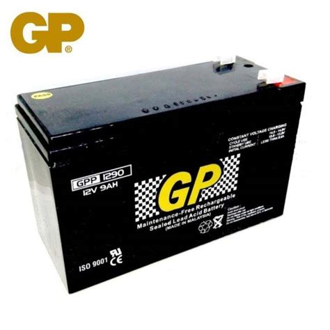 GENUINE GP 12V 9Ah Rechargeable Sealed Lead Acid Battery GPP1290 Lazada