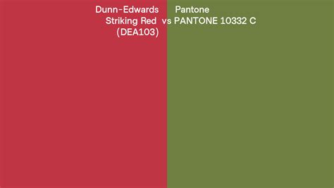 Dunn Edwards Striking Red Dea103 Vs Pantone 10332 C Side By Side Comparison