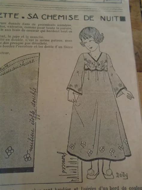 PATRON ORIGINAL POUR La Poupee Bleuette Chemise De Nuit Janvier 1933