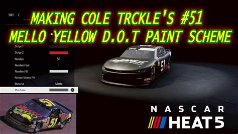 MAKING COLE TRICKLE S NO 51 MELLO YELLO DAYS OF THUNDER NASCAR PAINT