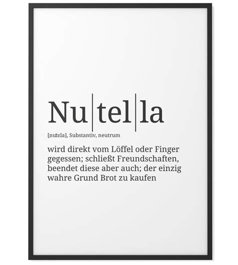 Definition Nutella Format W Hlbar Premium Spruch Poster F R K Che