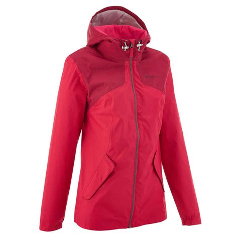 Quechua Nh100 Womens Waterproof Jacket Pink Decathlon