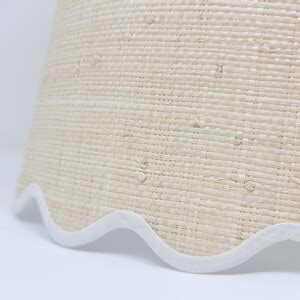 RAFFIA LAMPSHADE Tapered Natural Scalloped Edges Trim Etsy UK