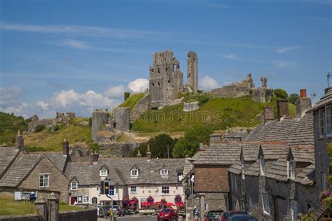 Corfe Castle Village And Castle Dorsetengland Stock Photo Image Of