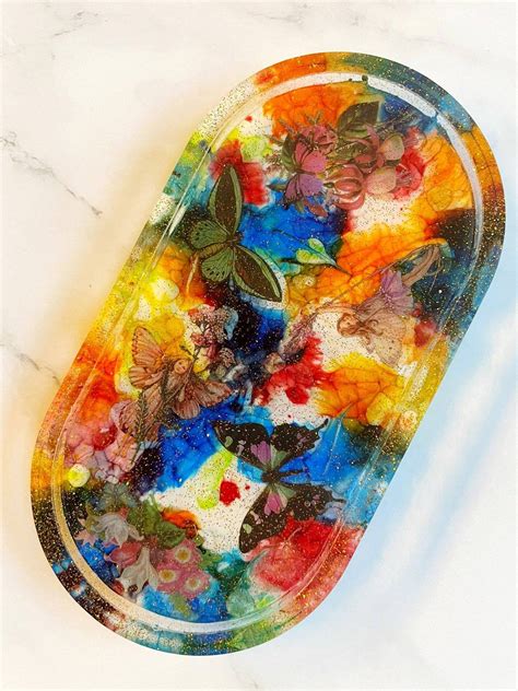 Minimalist Resin Oval Tray Modern Vanity Tray For Jewelry Keys And