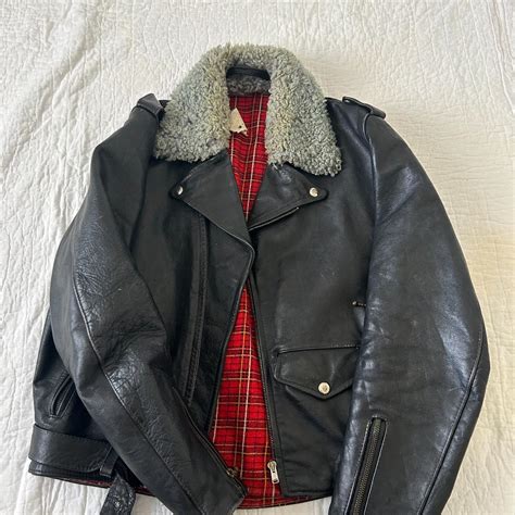 Vintage Leather Jacket Rarely Used Depop