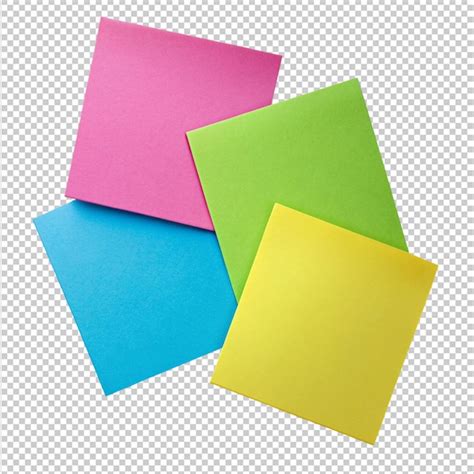 Premium Psd Different Color Sticky Notes On Transparent Background