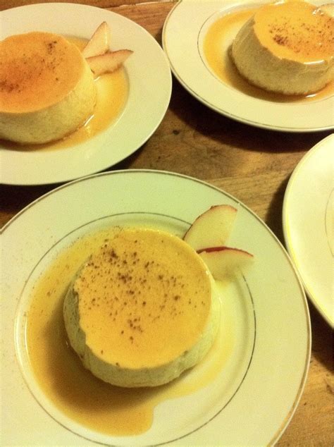 Coconut milk flan. : food