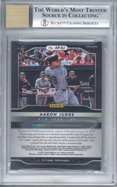 Lot Detail Aaron Judge Signed 2017 Panini Prizm Camo Rookie Card BGS