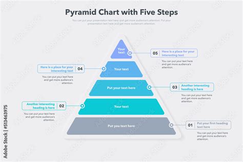 Pyramid Graph Template With Five Colorful Steps Easy To Use For Your