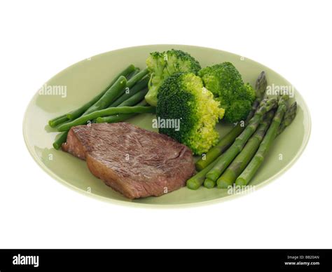 Lean Beef Steak With Vegetables Stock Photo Alamy