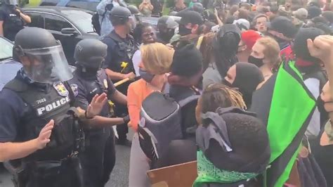 A Sea Of Protesters Flow Through The Streets Of Louisville After The