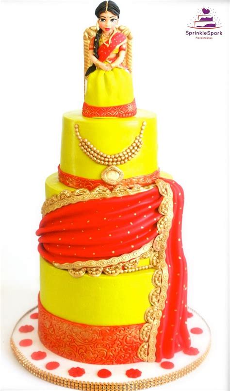 Half Saree Ceremony Cake Decorated Cake By Cakesdecor