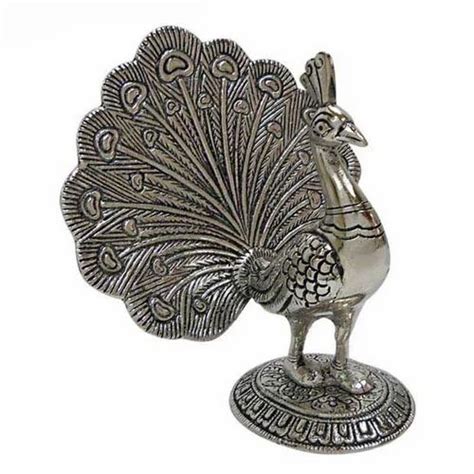 Aluminium Silver Dancing Peacock Statue At Rs 120 In Hathras Id 15881130062