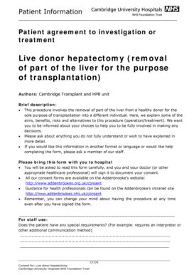 Fillable Online Cuh Org Live Donor Hepatectomy Removal Cuh Org Fax