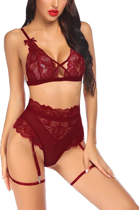 Buy Avidlove Women Lingerie Set With Garter Belts Lace Lingerie High