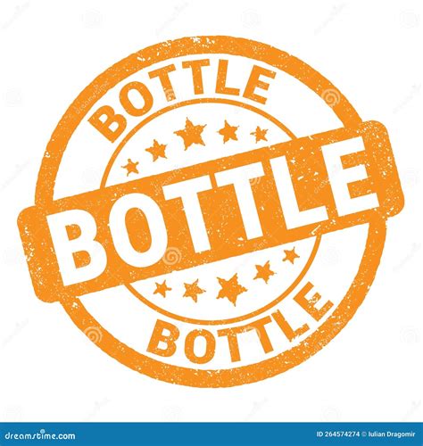 Bottle Text Written On Orange Stamp Sign Stock Illustration