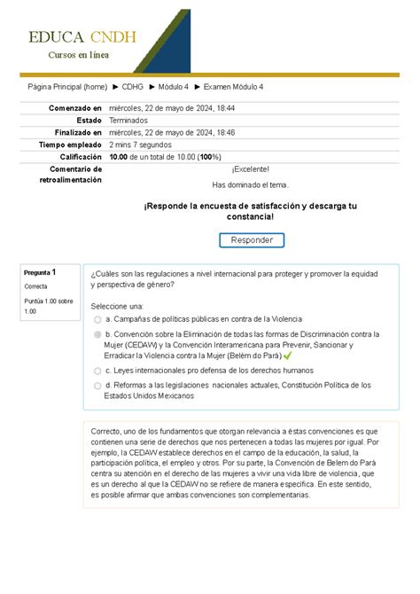 Dh Y G Examen M Dulo Educa Cndh Cursos En L Nea P Gina Principal