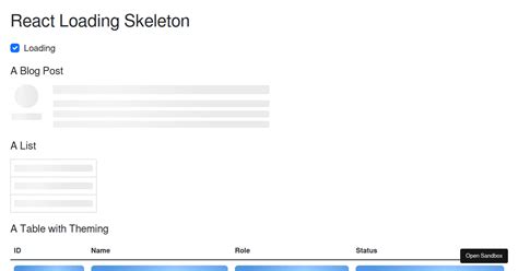 React Loading Skeleton TEST Codesandbox