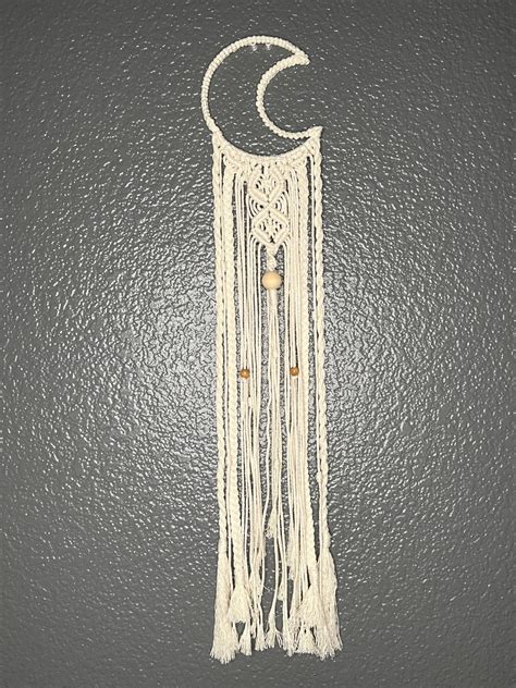 Macrame Crescent Moon Moon Wall Hanging Half Moon Macrame Etsy