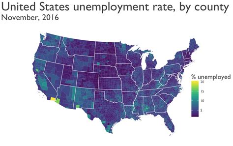 Mapping Unemployment Data 2016 R Bloggers