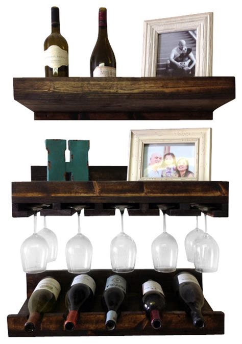 Rustic Luxe Tiered Wine Rack - Set of 3 - Rustic - Wine Racks - by (del)Hutson Designs