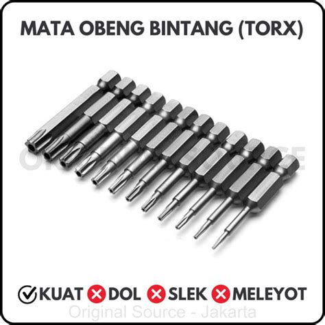 Jual Mata Obeng Bor Kunci Bintang Torx Set Hex Shank Magnetic Torx