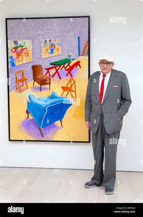 Artist Printmaker Designer And Photographer David Hockney In An Art Gallery In Mayfair He Is