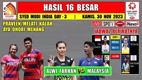 Hasil Syed Modi India 2023 Hari Ini Day 3 R16 PRAVEEN MELATI Kalah