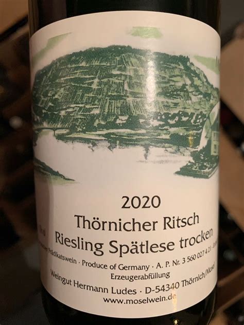 Weingut Hermann Ludes Th Rnicher Ritsch Riesling Sp Tlese