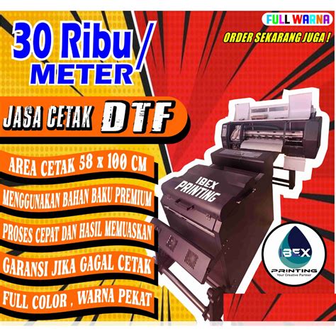 Jual Jasa Cetak Print Khusus File Siap Cetak Sablon DTF Meteran Lebar