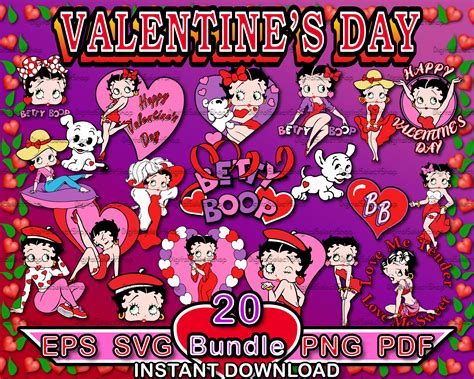 Valentine Betty Boop Svg Bundle Love Svg Pack Layered Svg Png Pdf