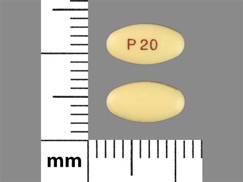 Pill Finder P 20 Yellow Elliptical Oval