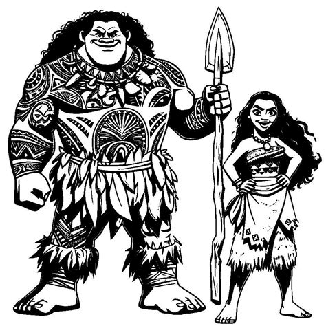 File Vektor Svg Moana Dan Maui Gratis Untuk Pemotongan Laser 2