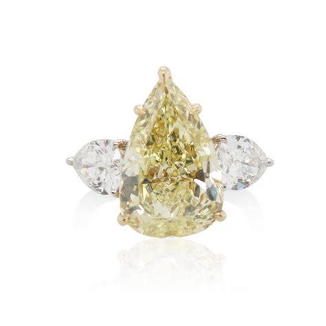 Ct Fancy Intense Yellow Pear Shaped Diamond Ring R F Moeller Jeweler