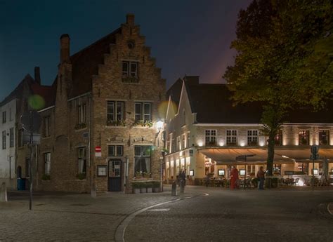 Premium Photo | Night street landscape and buildings