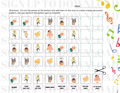 Body Percussion - Cut And Stick - World Music Day 2024 - Worksheets Library