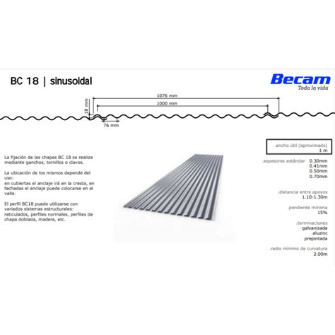 Chapa Acanalada Aluzinc Calibre 26 Becam Costa Steel