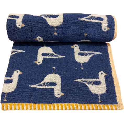 Bellissimo Sea Gull Turkish Cotton Navy Bath Sheet Wilko