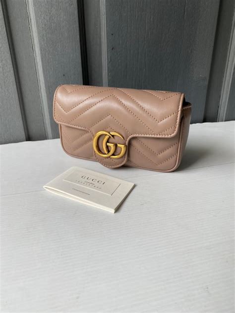 Excellent Gucci Marmont Mini Nude Booklet Db Dv Barang Mewah Tas