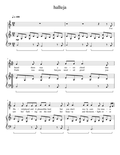 Hallelujah Rufus Wainwright Sheet Music For Piano Vocals Piano