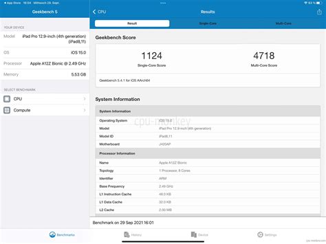 Apple A12z Bionic Benchmark Test And Specs