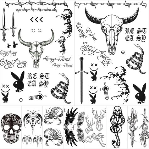 Buy 10 Sheets Halloween Face Tattoo Set Malone Tattoos Set Included Halloween Malone Tattoos