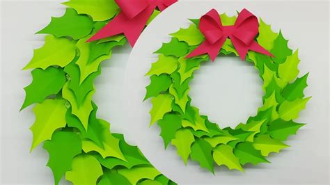 How To Make Christmas Wreath Paper Christmas Wreath Christmas Decorations Ideas Youtube